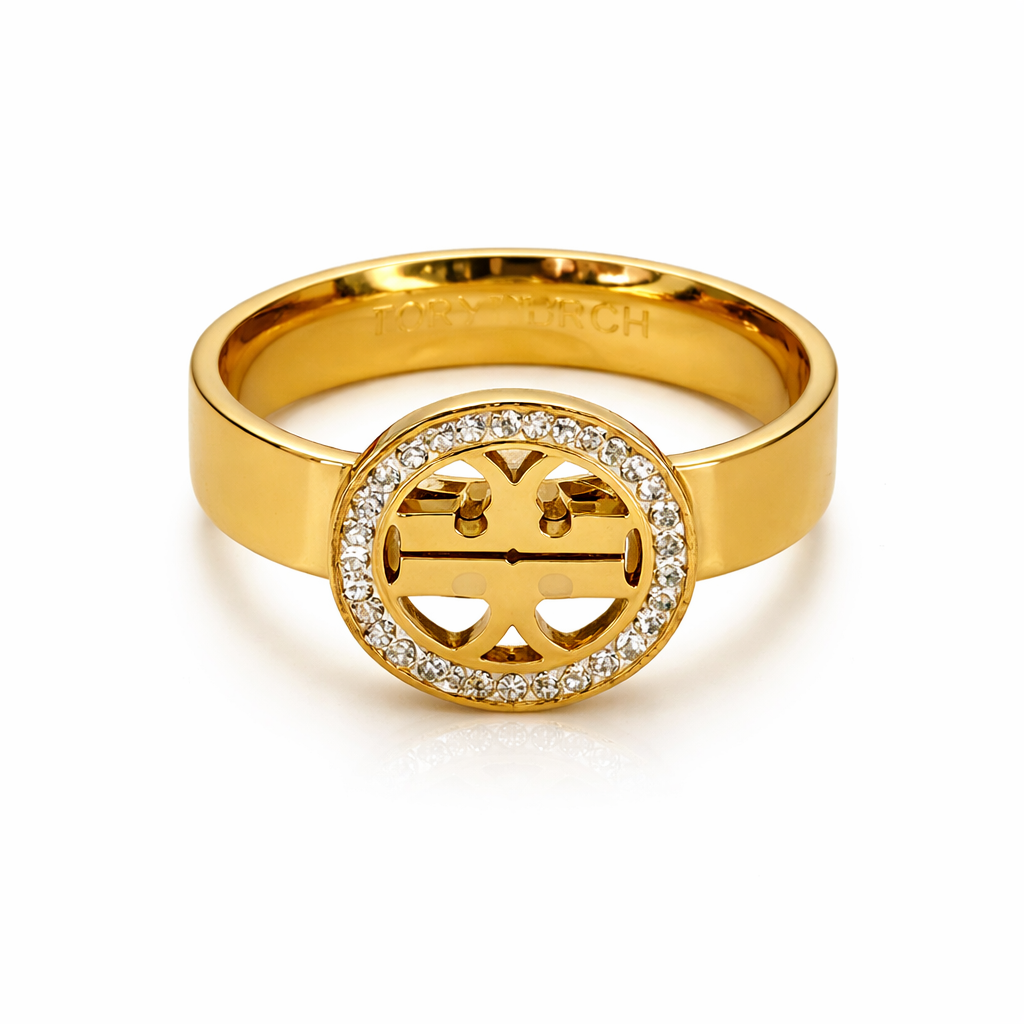 Gold ToryRing with Diamonds