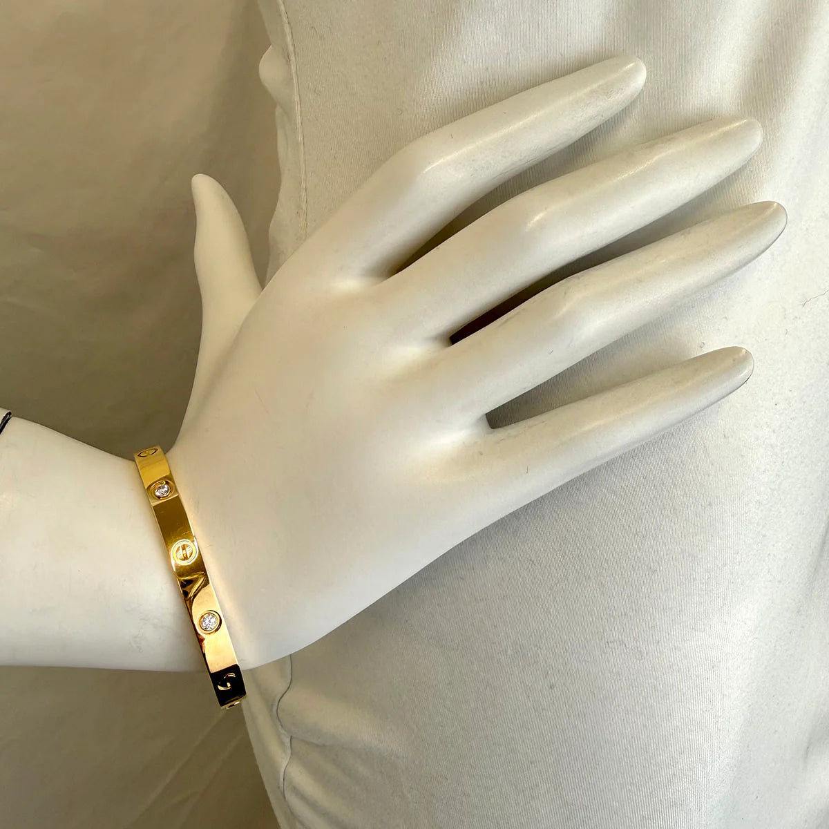 Kaaf Gold Crystal Screw Bangle for Women | Luxury Stainless Steel Bracelet