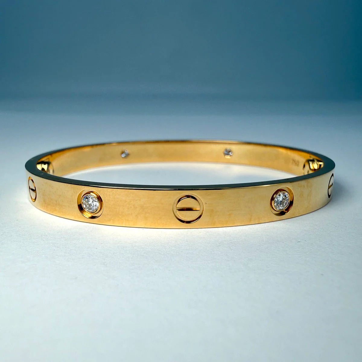 Kaaf Gold Crystal Screw Bangle for Women | Luxury Stainless Steel Bracelet