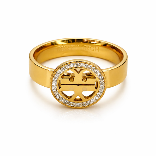 Gold ToryRing with Diamonds