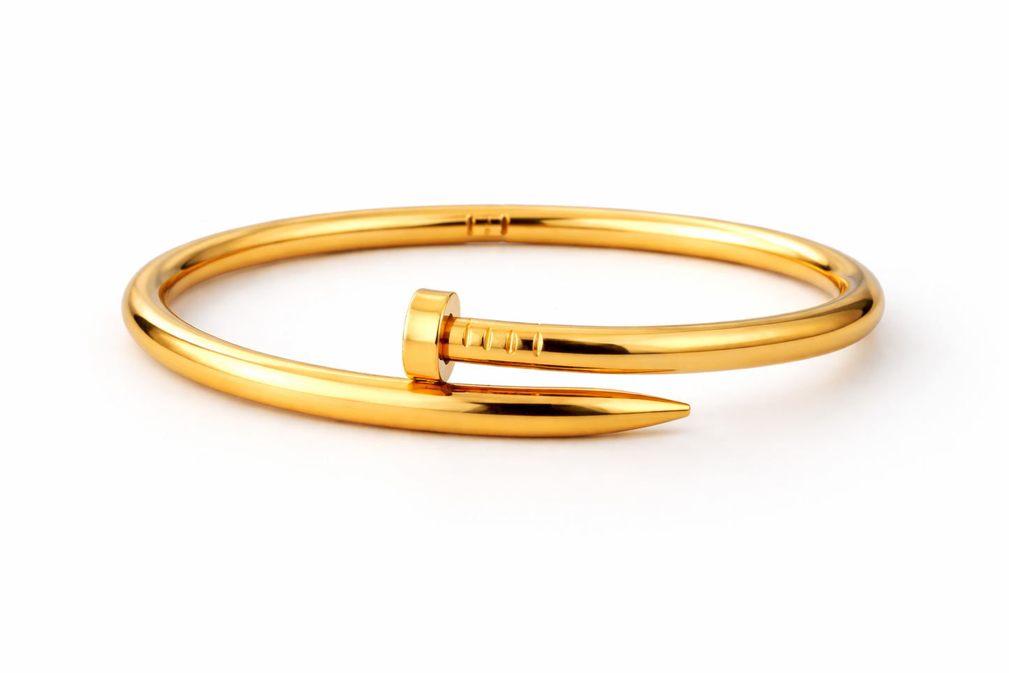 Gold Nail & Open Cuff Bangle Bracelet for Women