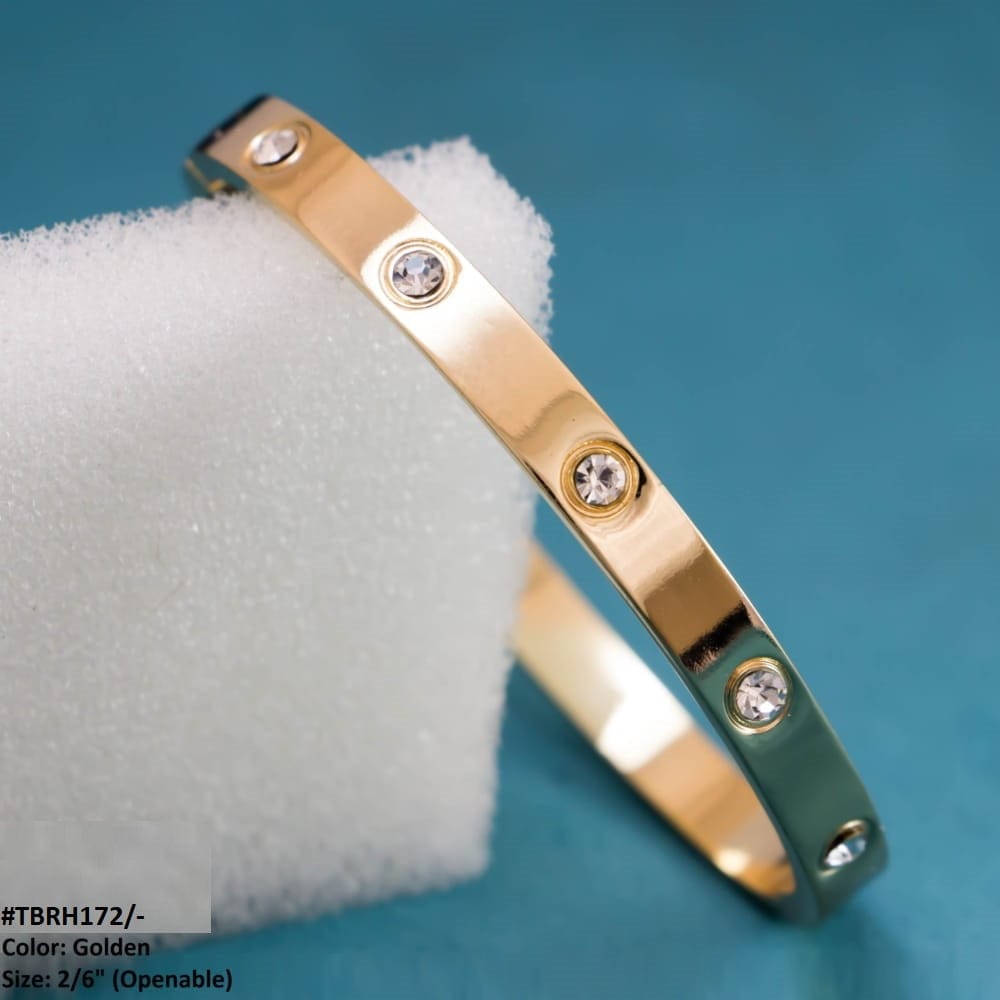 Luxury Gold Stainless Steel Crystal Bangle Bracelet | Kaaf Collection