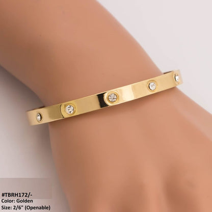 Luxury Gold Stainless Steel Crystal Bangle Bracelet | Kaaf Collection